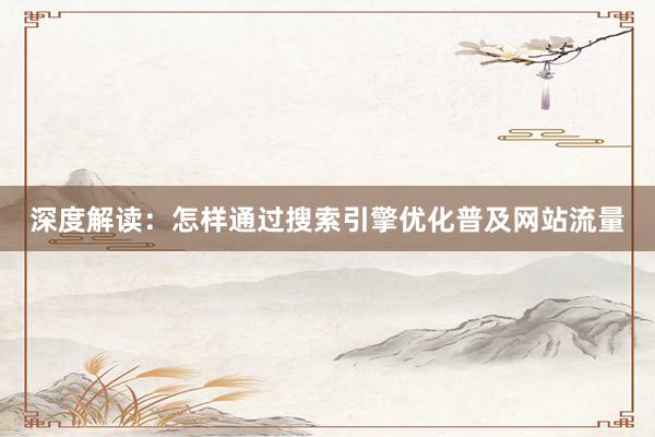 深度解读：怎样通过搜索引擎优化普及网站流量